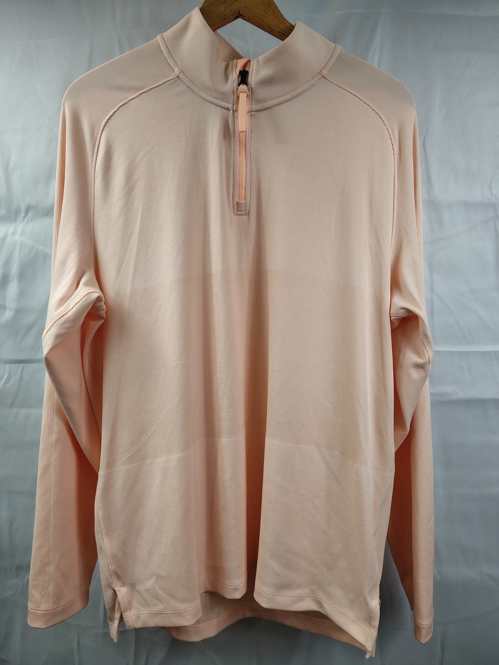 Nike Golf Shirt Mens M Medium Dusty Peach Dri Fit Vapor Half Zip Mock Neck Golf